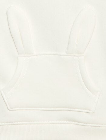 Sudadera con capucha de felpa con diseño de conejito