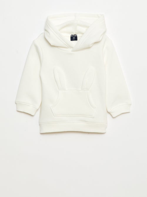 Sudadera con capucha de felpa con diseño de conejito - Kiabi