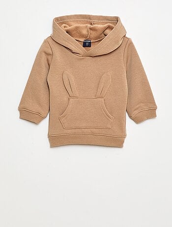 Sudadera con capucha de felpa con diseño de conejito