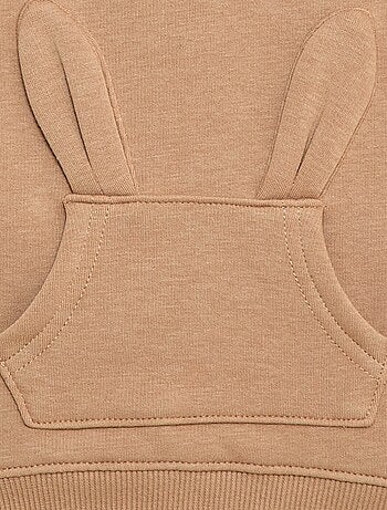 Sudadera con capucha de felpa con diseño de conejito