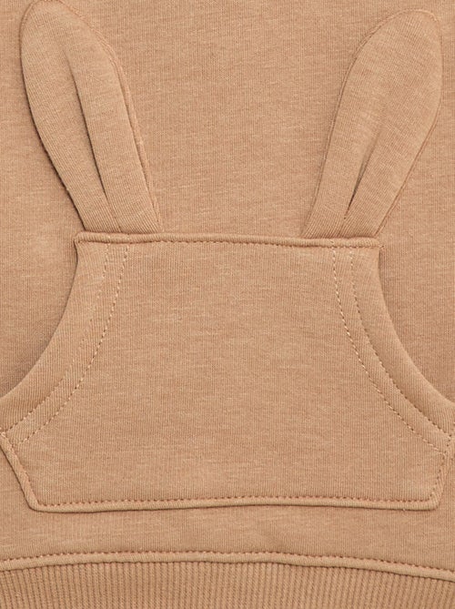 Sudadera con capucha de felpa con diseño de conejito - Kiabi