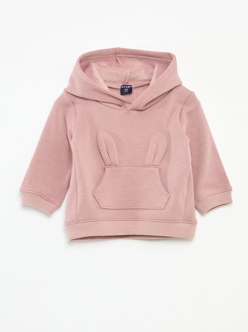 Sudadera con capucha de felpa con diseño de conejito - Kiabi