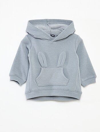 Sudadera con capucha de felpa con diseño de conejito