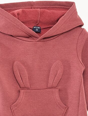 Sudadera con capucha de felpa con diseño de conejito