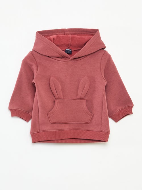 Sudadera con capucha de felpa con diseño de conejo - Kiabi