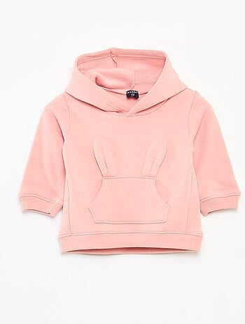 Sudadera con capucha de felpa con diseño de conejito