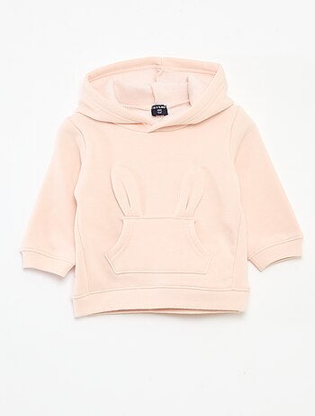 Sudadera con capucha de felpa con diseño de conejito