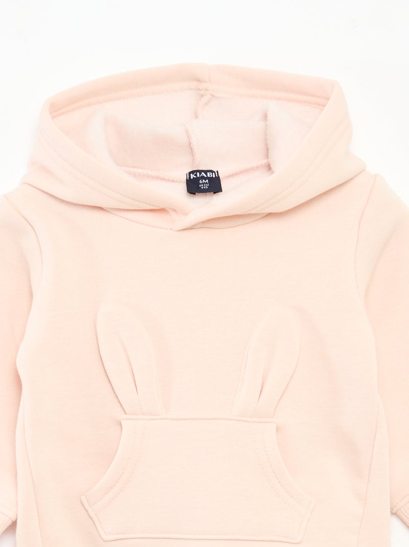 Sudadera con capucha de felpa con diseño de conejo Rosa - Kiabi