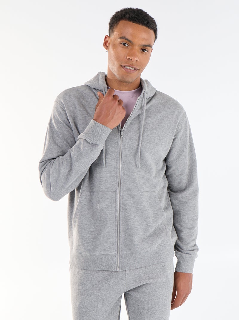 Sudadera con capucha de felpa Gris - Kiabi