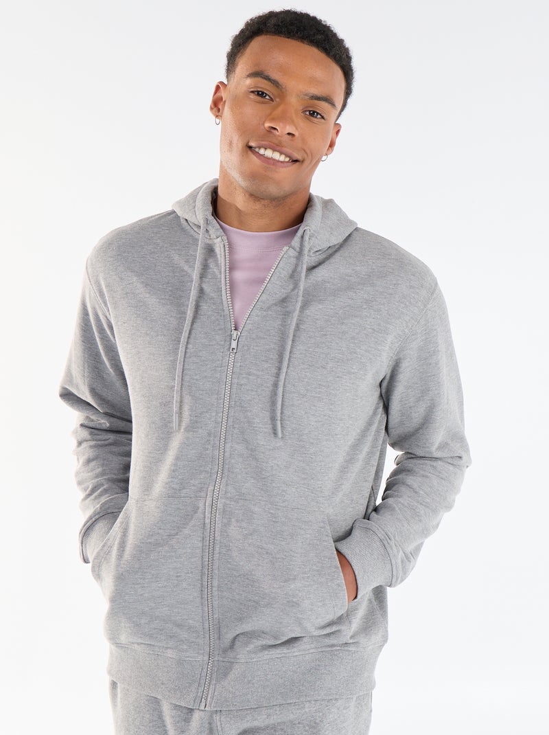 Sudadera con capucha de felpa Gris - Kiabi
