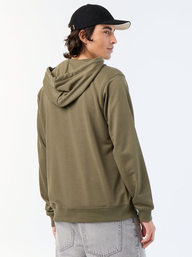 Sudadera con capucha de felpa Kaki - Kiabi