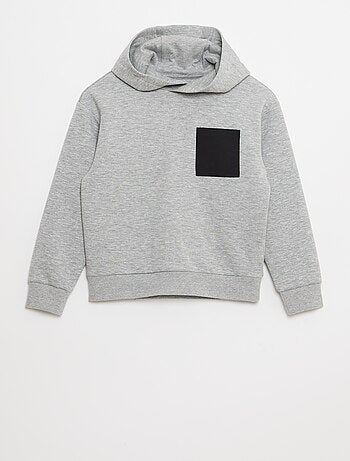 Sudadera con capucha de felpa ligera con bolsillo en el pecho