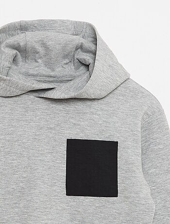 Sudadera con capucha de felpa ligera con bolsillo en el pecho