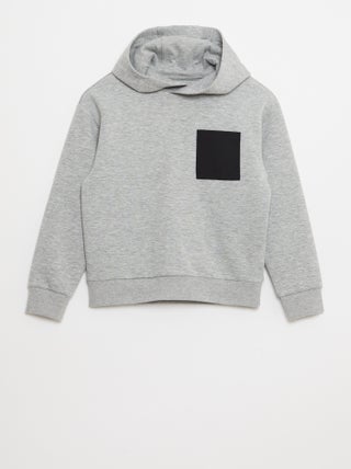Sudadera con capucha de felpa ligera con bolsillo en el pecho