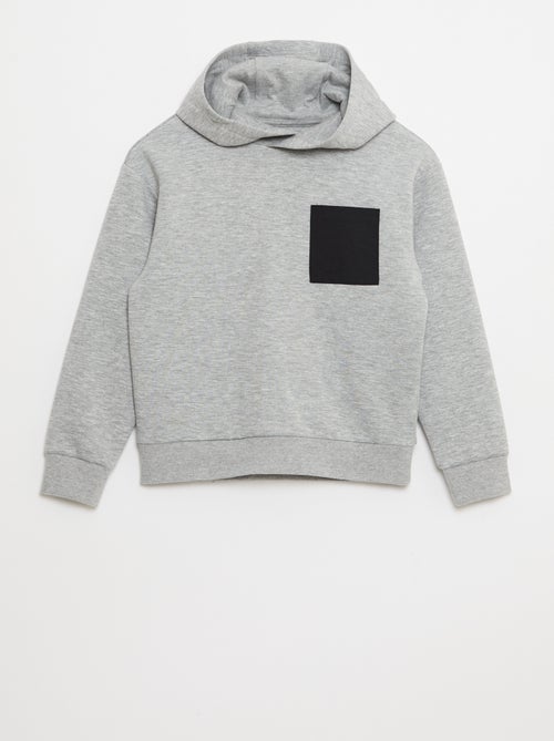 Sudadera con capucha de felpa ligera con bolsillo en el pecho - Kiabi