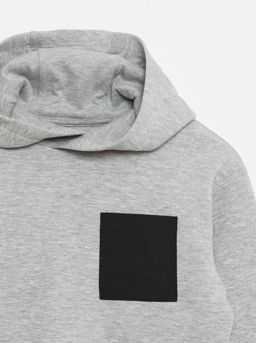 Sudadera con capucha de felpa ligera con bolsillo en el pecho - Kiabi