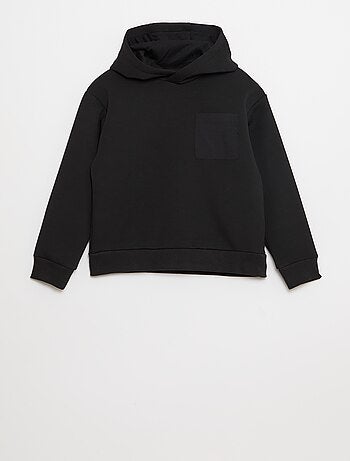 Sudadera con capucha de felpa ligera con bolsillo en el pecho