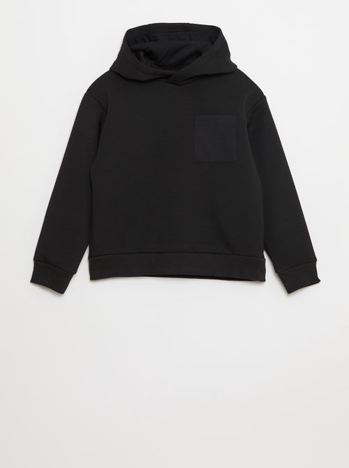 Sudadera con capucha de felpa ligera con bolsillo en el pecho - Kiabi