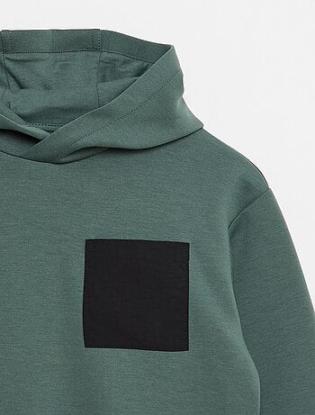 Sudadera con capucha de felpa ligera con bolsillo en el pecho