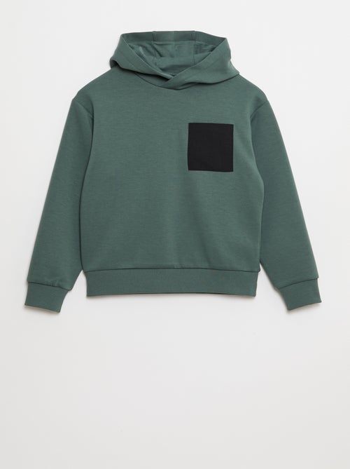 Sudadera con capucha de felpa ligera con bolsillo en el pecho - Kiabi