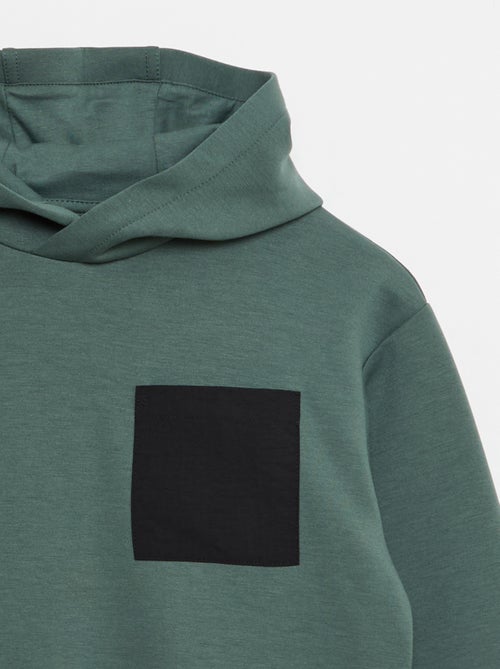 Sudadera con capucha de felpa ligera con bolsillo en el pecho - Kiabi