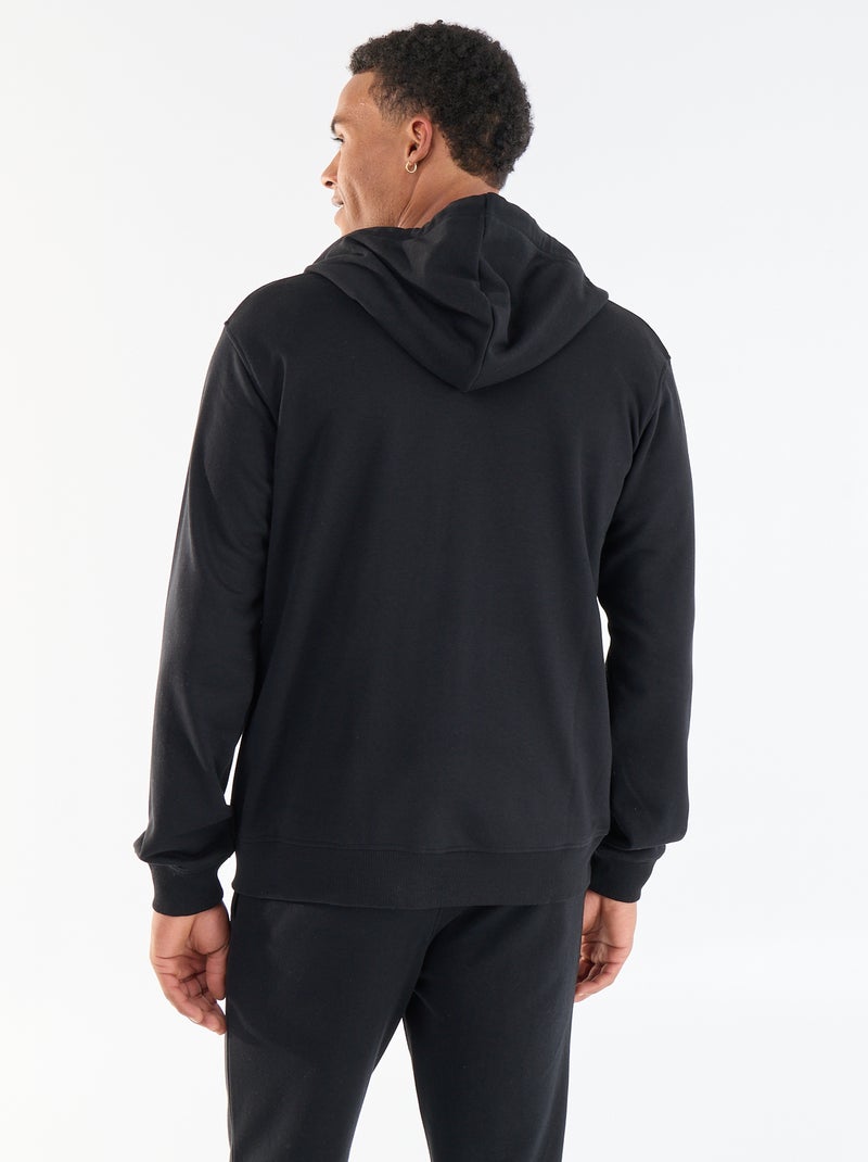 Sudadera con capucha de felpa Negro - Kiabi