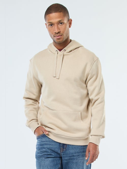Sudadera con capucha de felpa perchada con bolsillo canguro - Kiabi