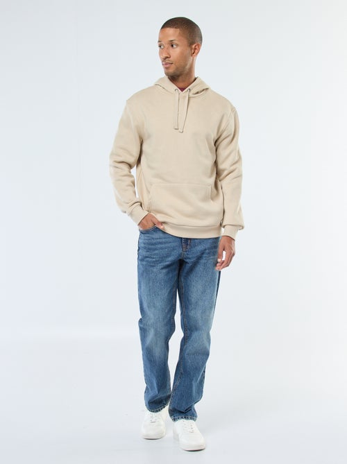 Sudadera con capucha de felpa perchada con bolsillo canguro - Kiabi