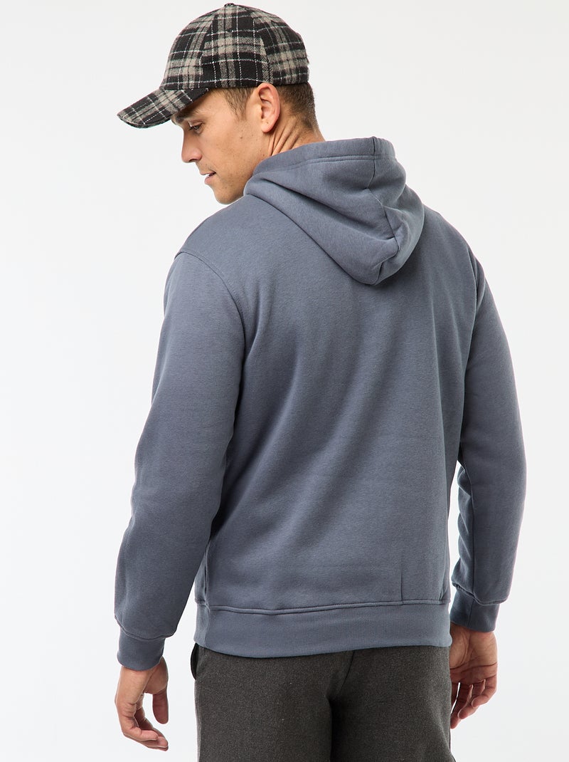 Sudadera con capucha de felpa perchada con bolsillo canguro Gris - Kiabi