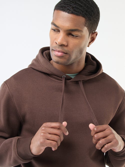 Sudadera con capucha de felpa perchada con bolsillo canguro - Kiabi