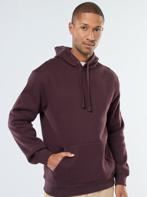 Sudadera con capucha de felpa perchada con bolsillo canguro - Kiabi
