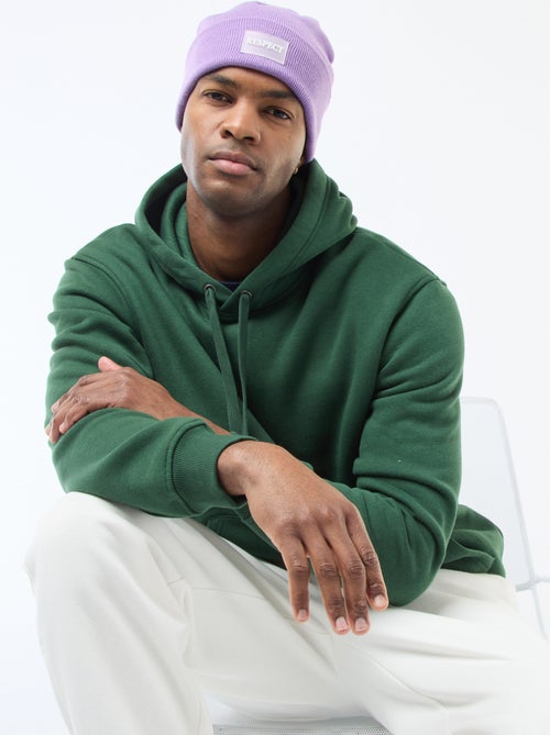 Sudadera con capucha de felpa perchada con bolsillo canguro - Kiabi