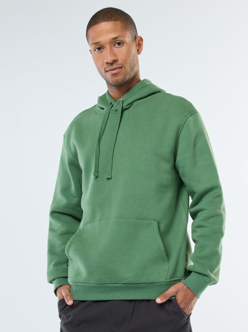 Sudadera con capucha de felpa perchada con bolsillo canguro - Kiabi