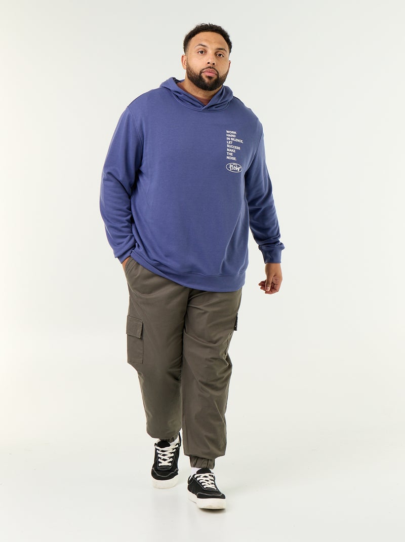Sudadera con capucha de felpa sin perchar Azul - Kiabi