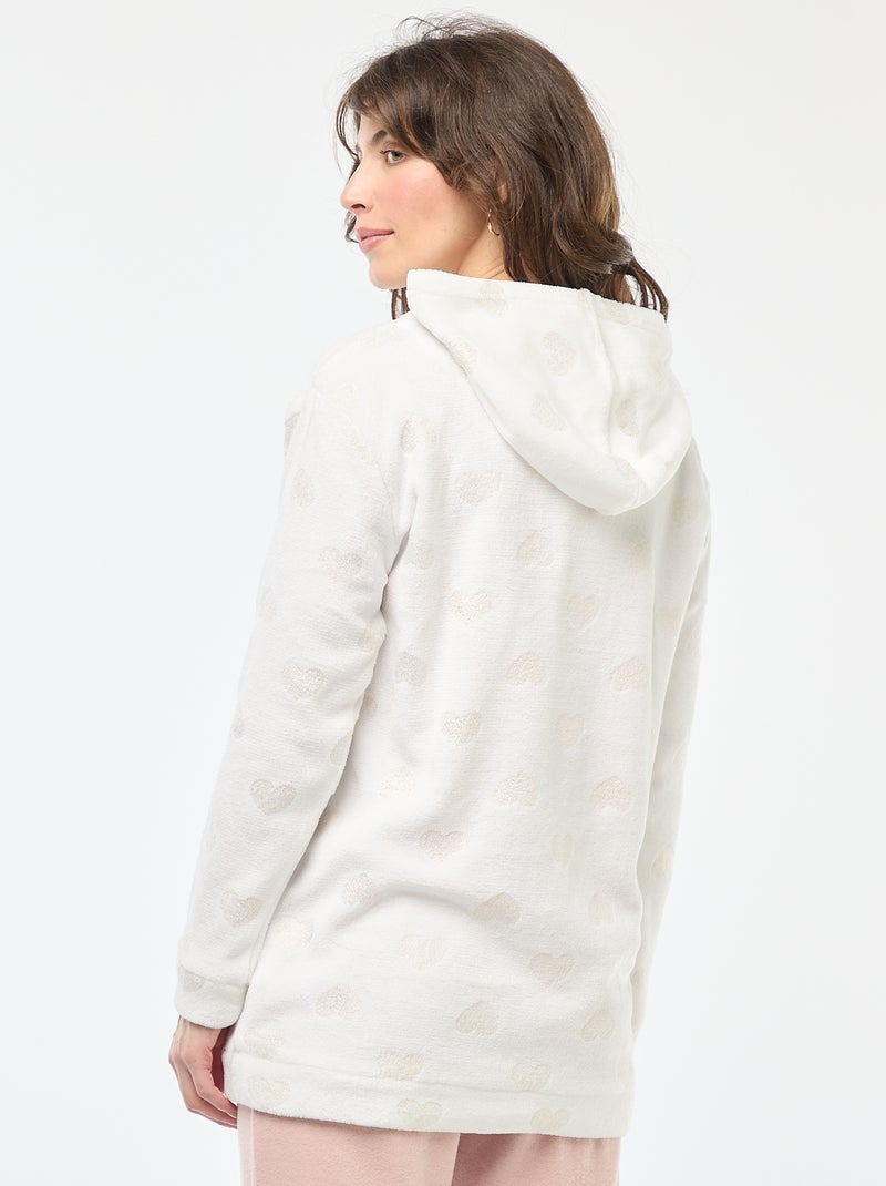 Sudadera con capucha de forro polar Blanco - Kiabi