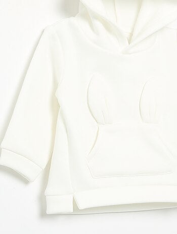 Sudadera con capucha de forro polar con orejas de conejo