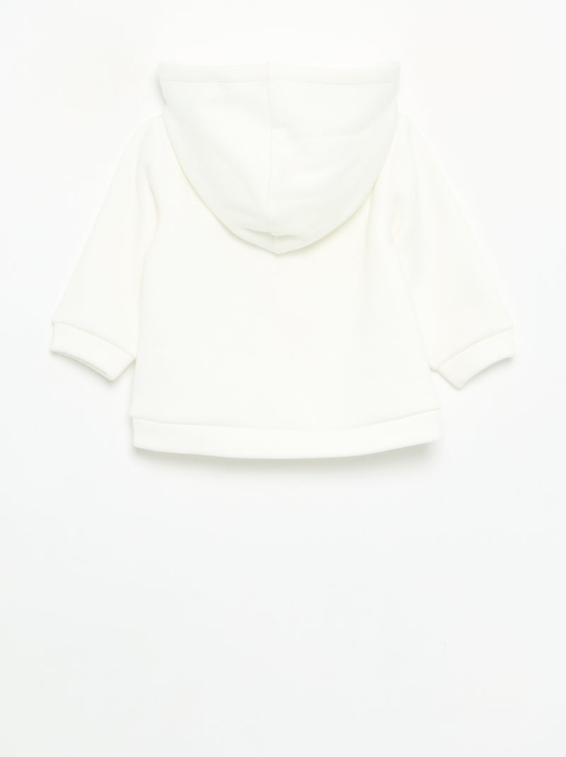 Sudadera con capucha de forro polar con orejas de conejo Blanco - Kiabi