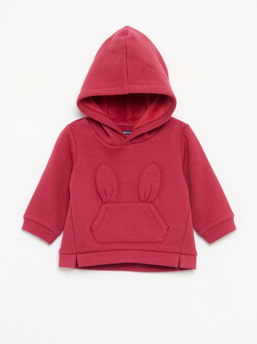 Sudadera con capucha de forro polar con orejas de conejo - Kiabi