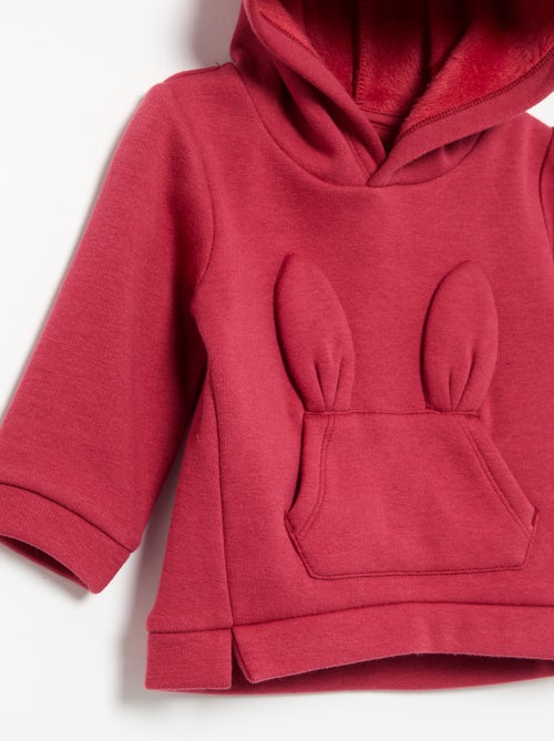 Sudadera con capucha de forro polar con orejas de conejo - Kiabi