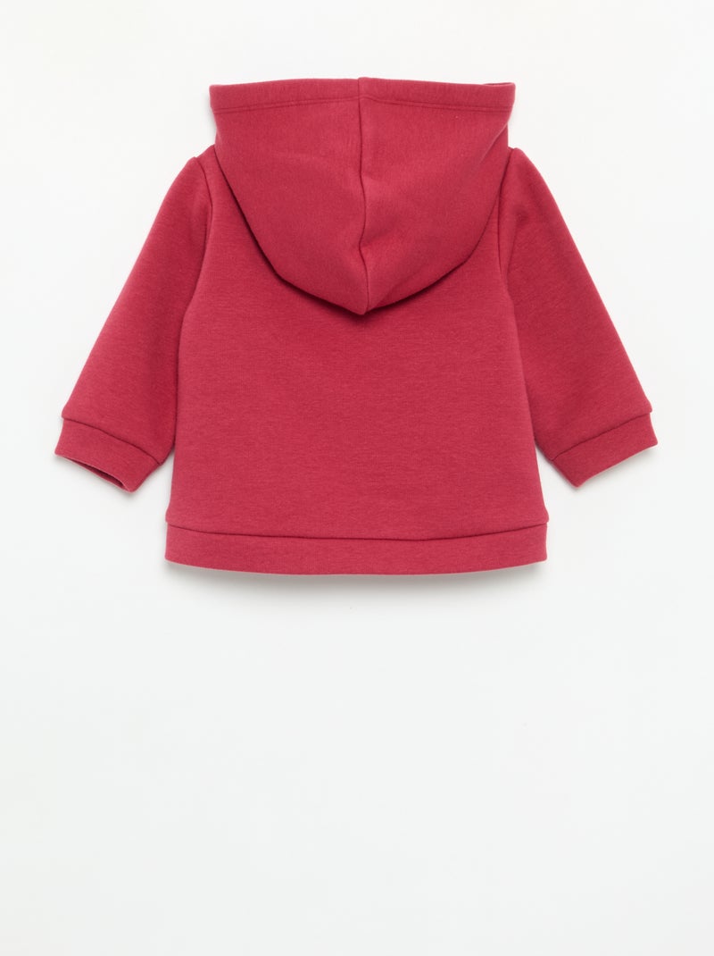Sudadera con capucha de forro polar con orejas de conejo Rojo - Kiabi