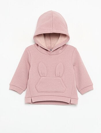 Sudadera con capucha de forro polar con orejas de conejo