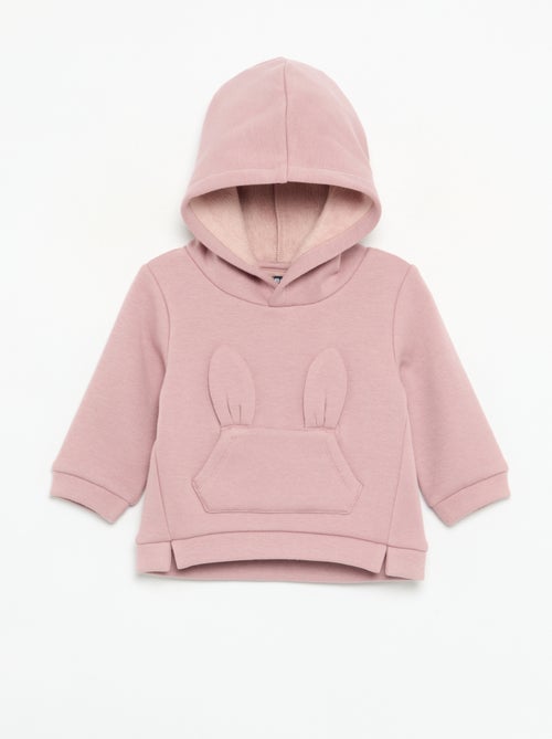 Sudadera con capucha de forro polar con orejas de conejo - Kiabi