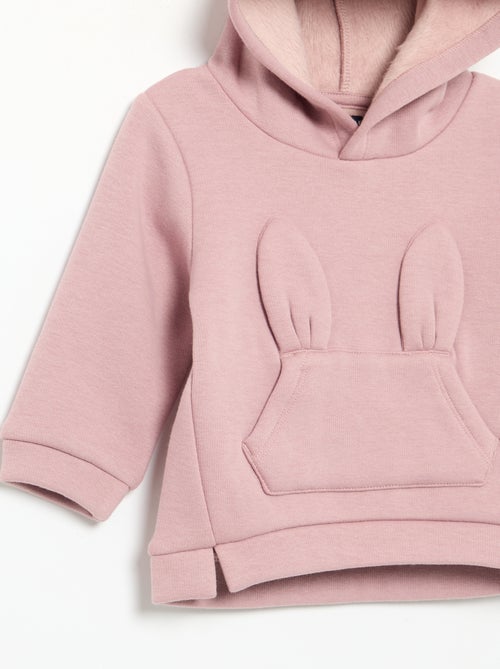 Sudadera con capucha de forro polar con orejas de conejo - Kiabi