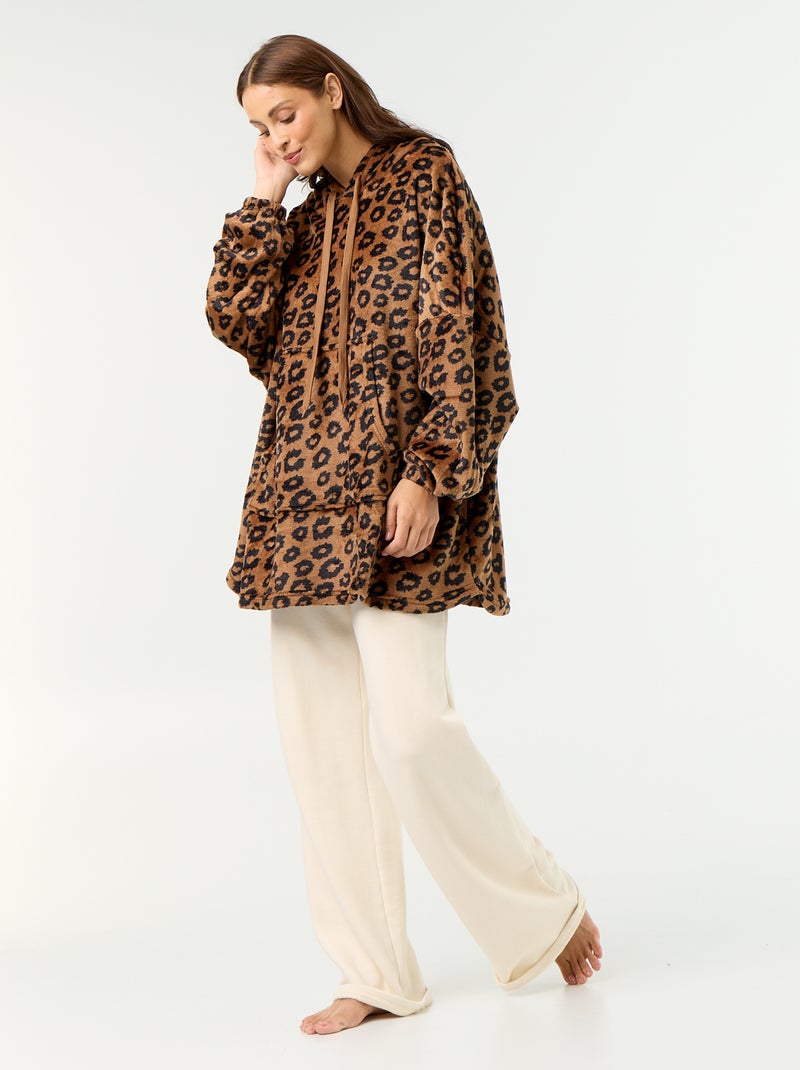 Sudadera con capucha de forro polar Marron - Kiabi