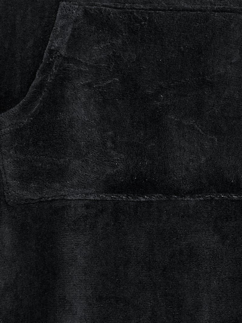 Sudadera con capucha de forro polar Negro - Kiabi