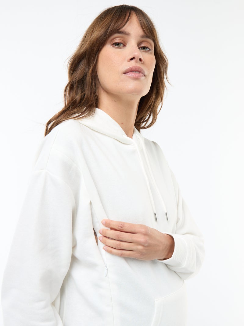 Sudadera con capucha de lactancia Blanco - Kiabi
