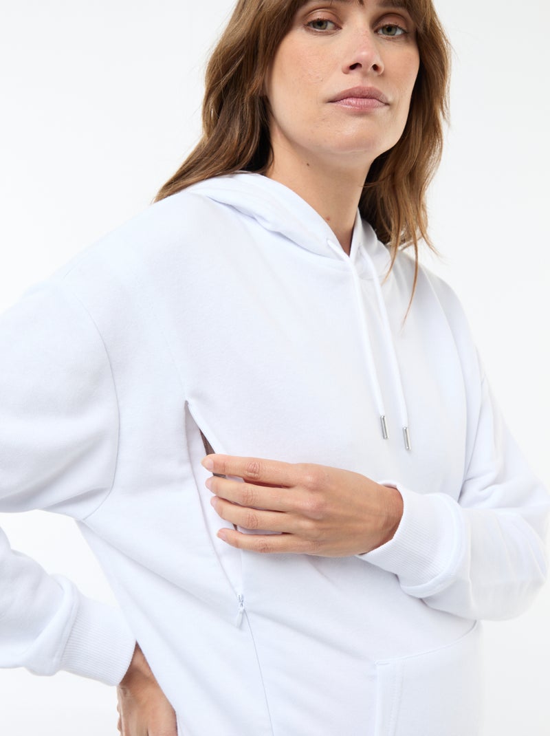 Sudadera con capucha de lactancia Blanco - Kiabi