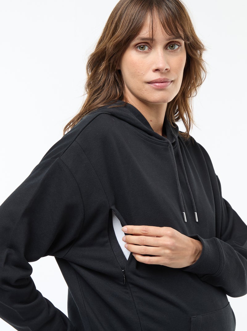 Sudadera con capucha de lactancia Negro - Kiabi