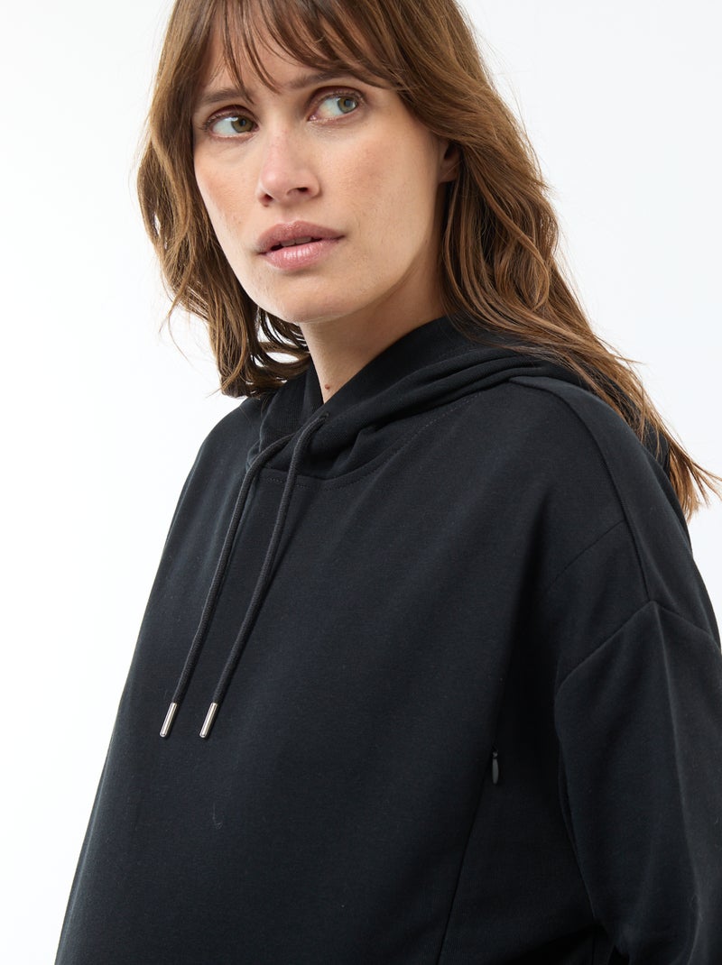 Sudadera con capucha de lactancia Negro - Kiabi