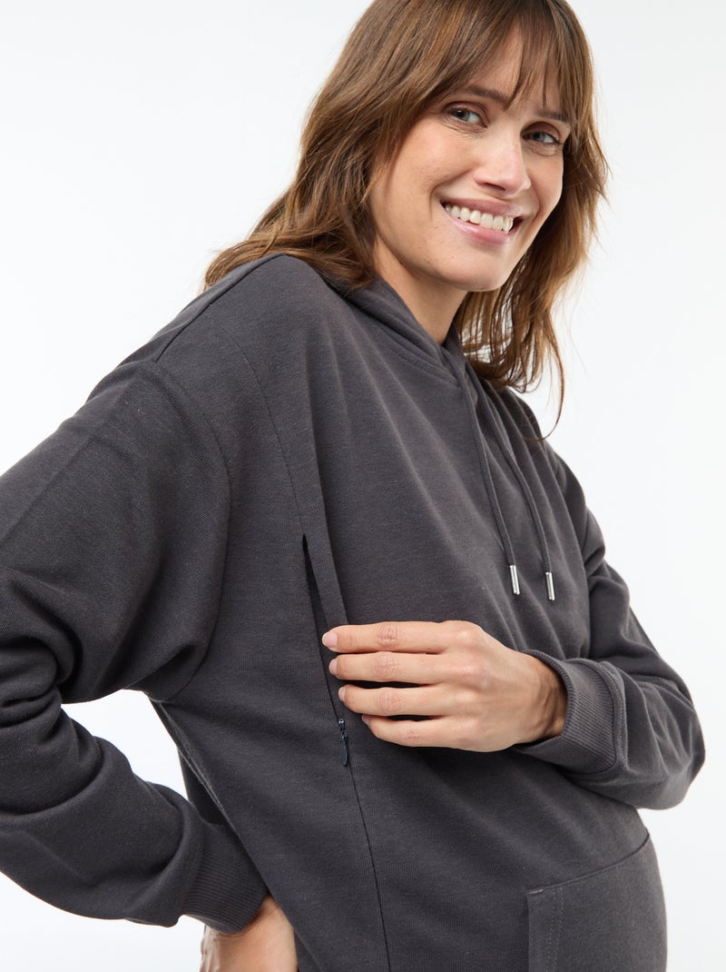 Sudadera con capucha de lactancia Negro - Kiabi
